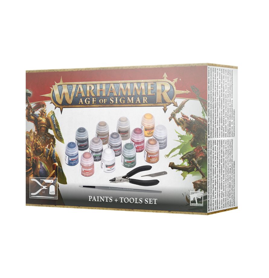 (80-17) AOS: AGE OF SIGMAR - PAINTS + TOOLS SET
