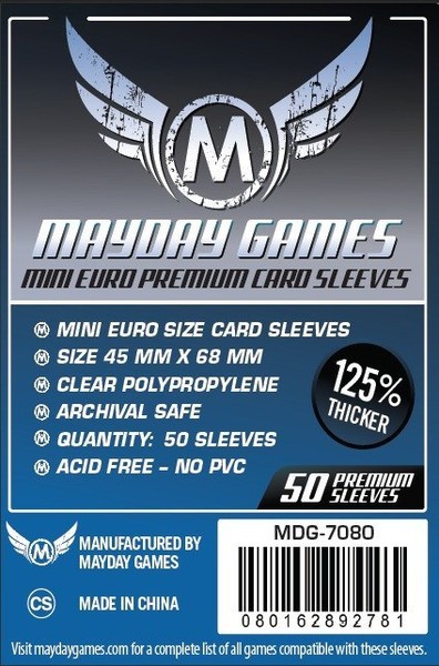 Fundas Mayday Premium Mini Euro Card Sleeve (50 pack) 45 MM X 68 MM (Dark Blue) 7080