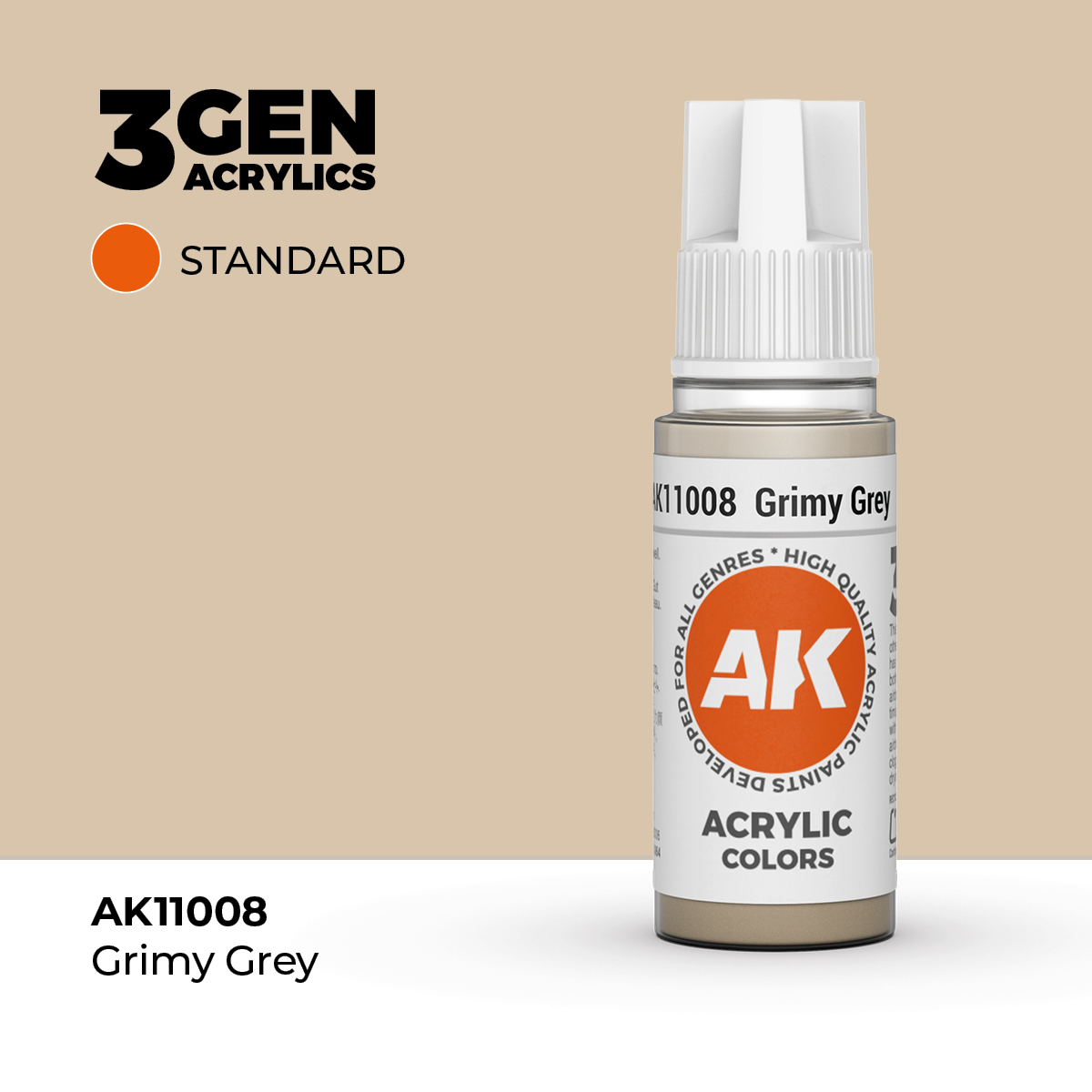 (AK11008) GRIMY GREY (18ML) - STANDARD COLORS - 3GEN