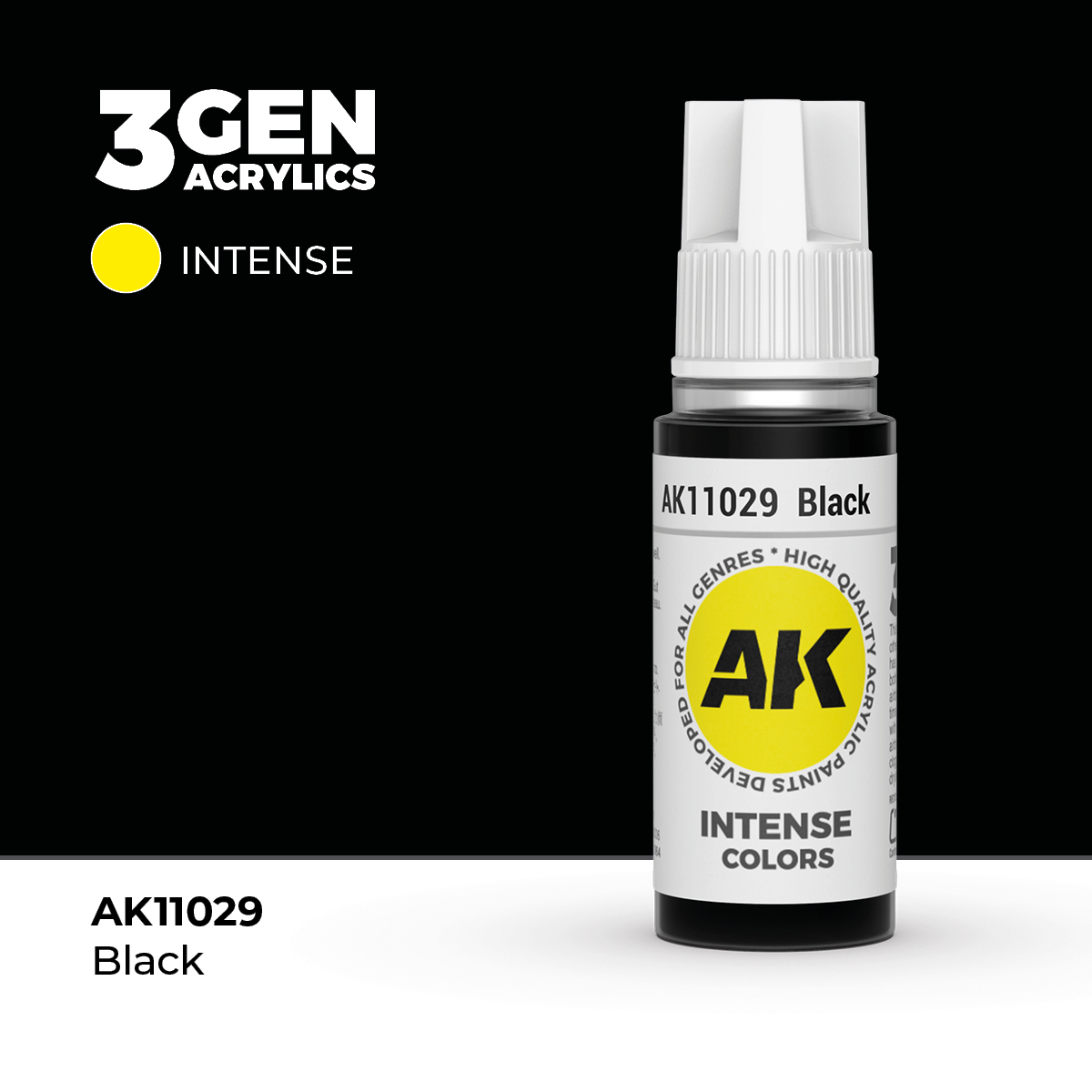 (AK11029) BLACK (18ML) - INTENSE COLORS - 3GEN