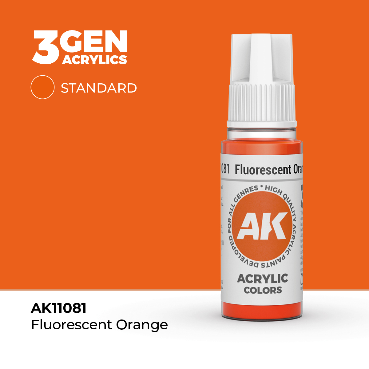 (AK11081) FLUORESCENT ORANGE (18ML) - STANDARD COLORS - 3GEN