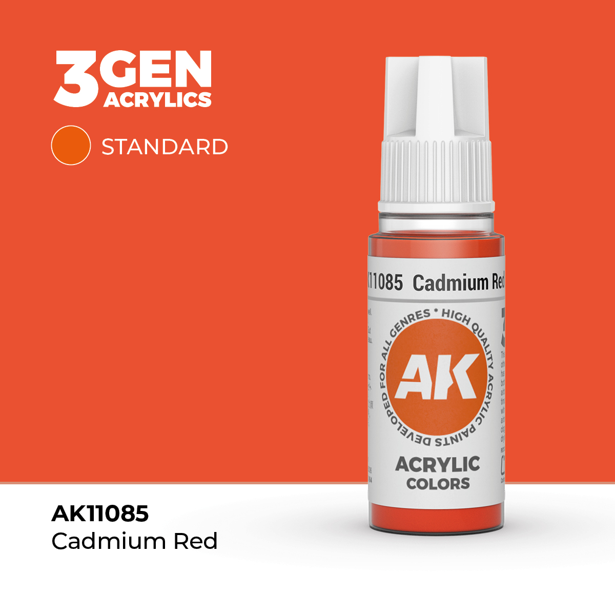 (AK11085) CADMIUN RED (18ML) - STANDARD COLORS - 3GEN