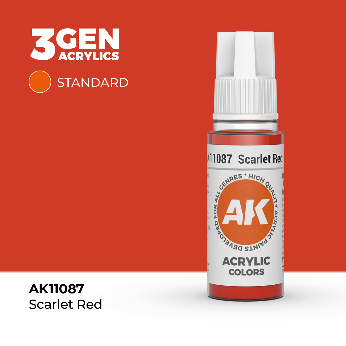 (AK11087) SCARLET RED (18ML) - STANDARD COLORS - 3GEN