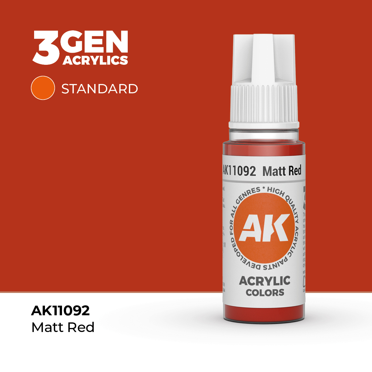 (AK11092) MATT RED (18ML) - STANDARD COLORS - 3GEN