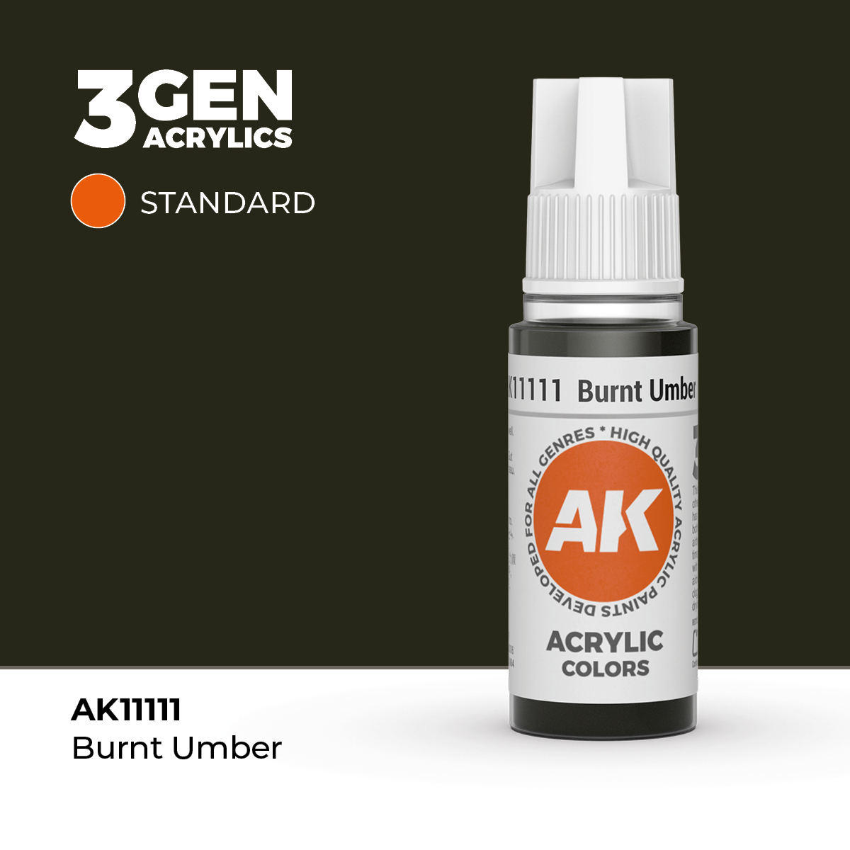 (AK11111) BURNT UMBER (18ML) - STANDARD COLORS - 3GEN