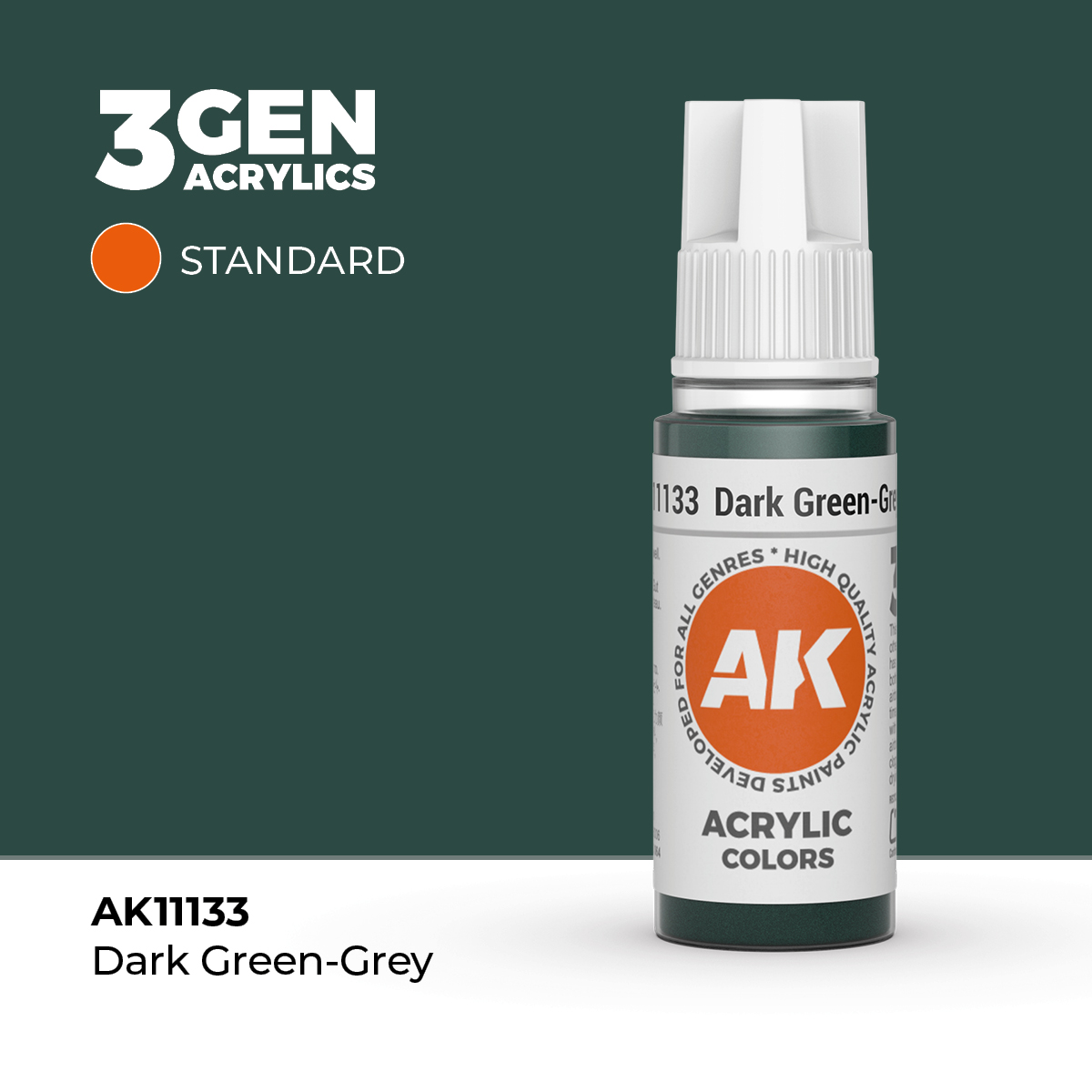 (AK11133) DARK GREEN-GREY (18ML) - STANDARD COLORS - 3GEN