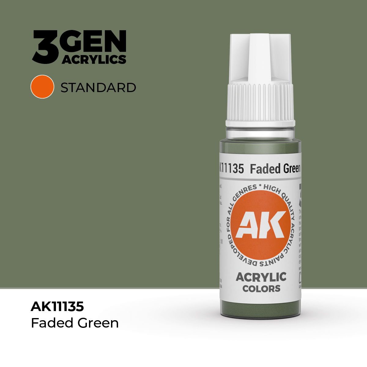 (AK11135) FADED GREEN (18ML) - STANDARD COLORS - 3GEN