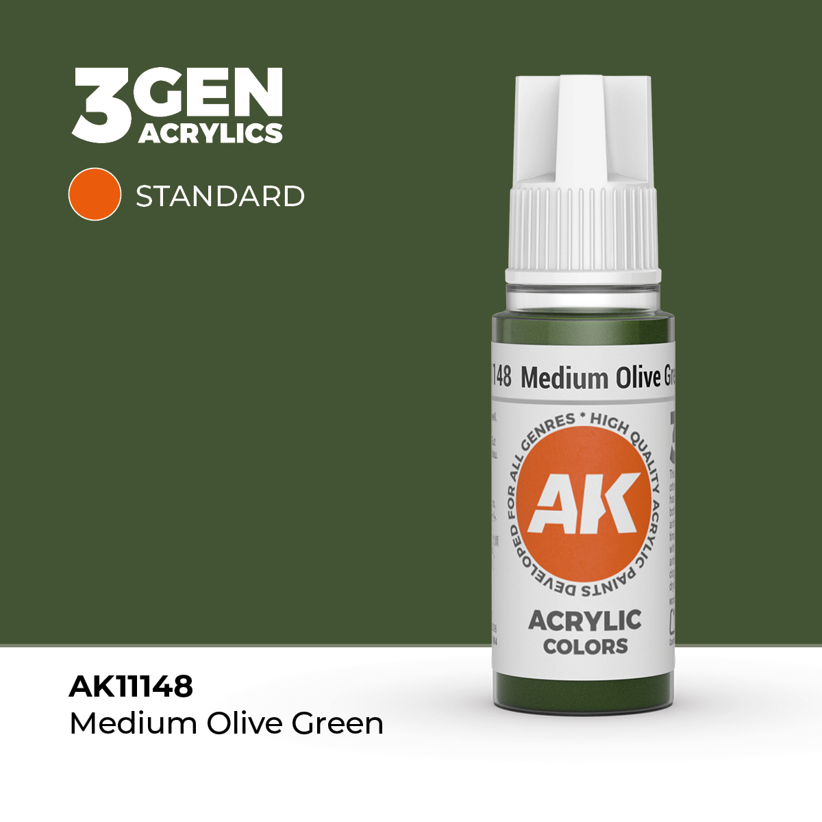 (AK11148) MEDIUM OLIVE GREEN (18ML) - STANDARD COLORS - 3GEN