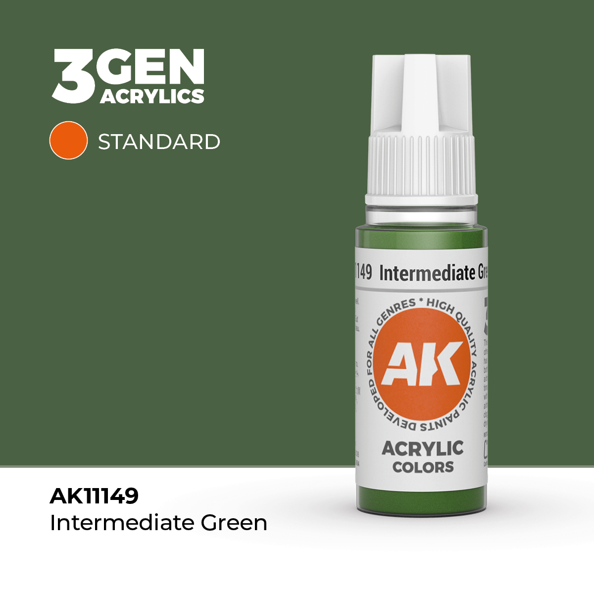 (AK11149) INTERMEDIATE GREEN (18ML) - STANDARD COLORS - 3GEN