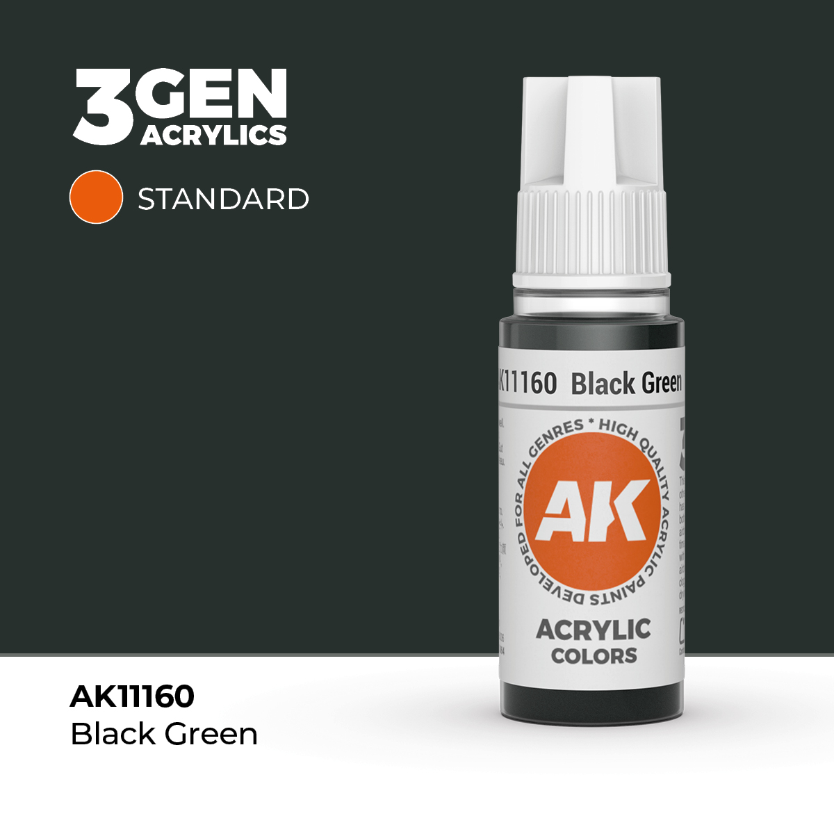 (AK11160) BLACK GREEN (18ML) - STANDARD COLORS - 3GEN