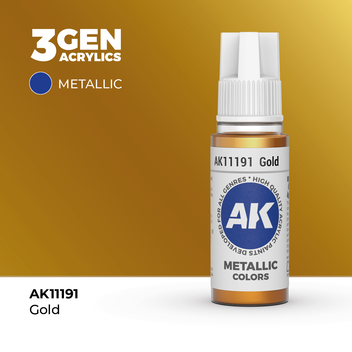 (AK11191) GOLD (18ML) - METALLIC COLORS - 3GEN