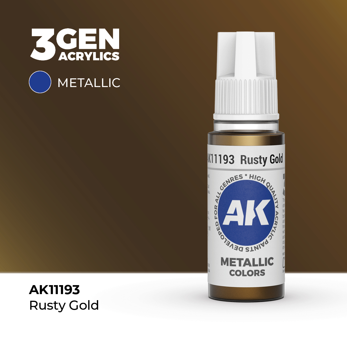 (AK11193) RUSTY GOLD (18ML) - METALLIC COLORS - 3GEN