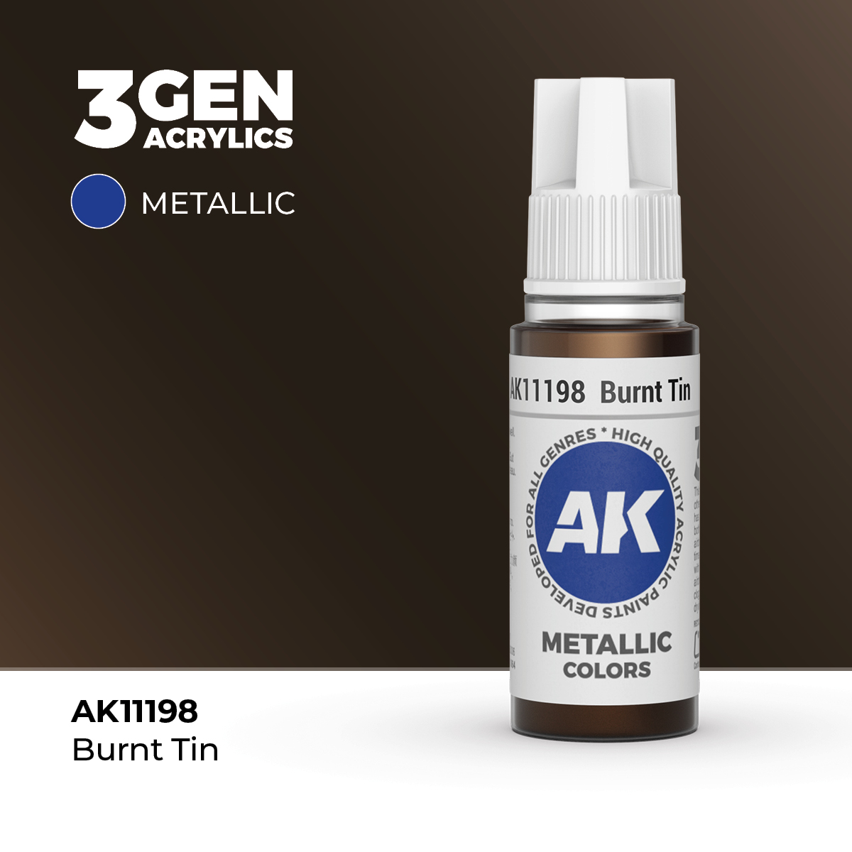 (AK11198) BURNT TIN (18ML) - METALLIC COLORS - 3GEN