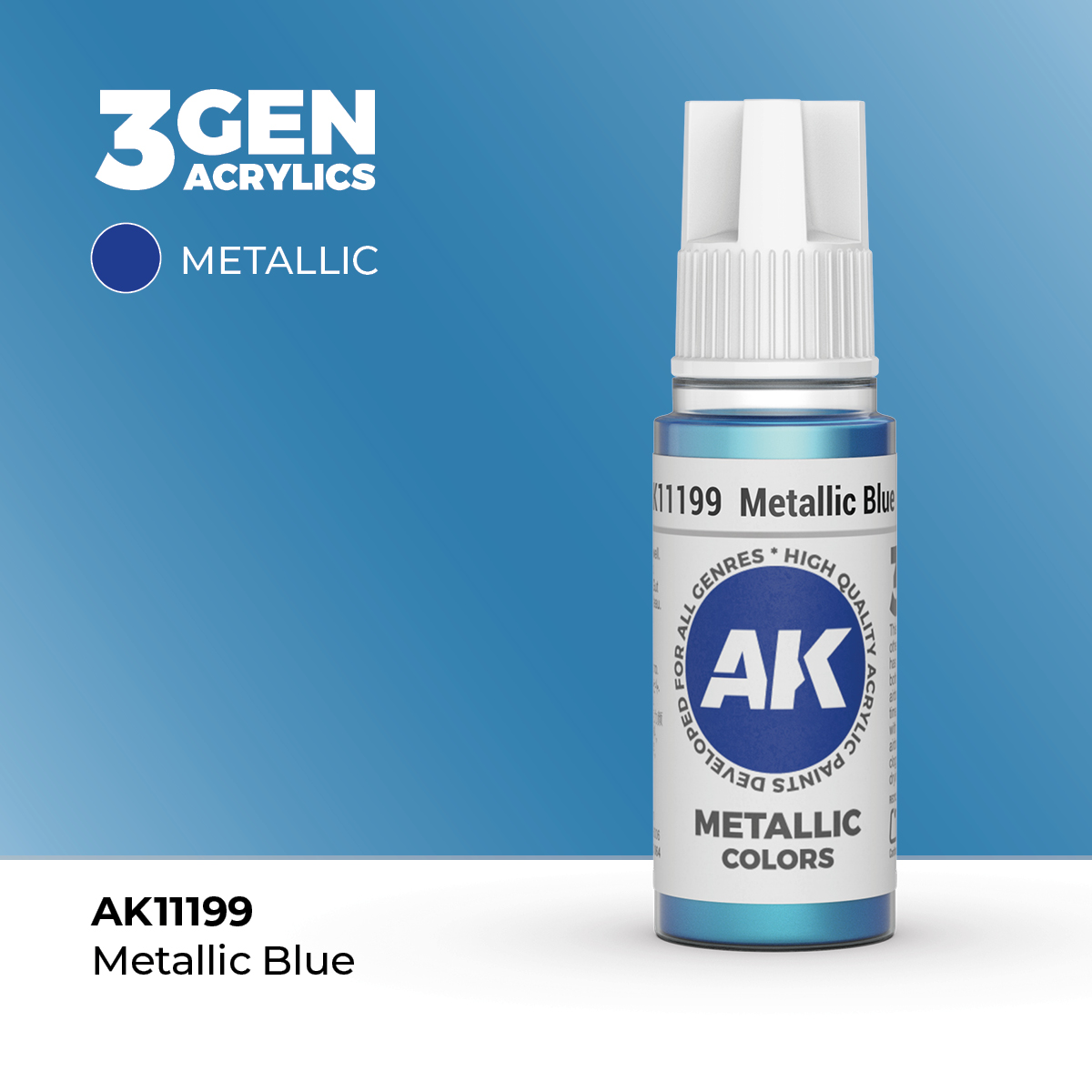 (AK11199) METALLIC BLUE (18ML) - METALLIC COLORS - 3GEN