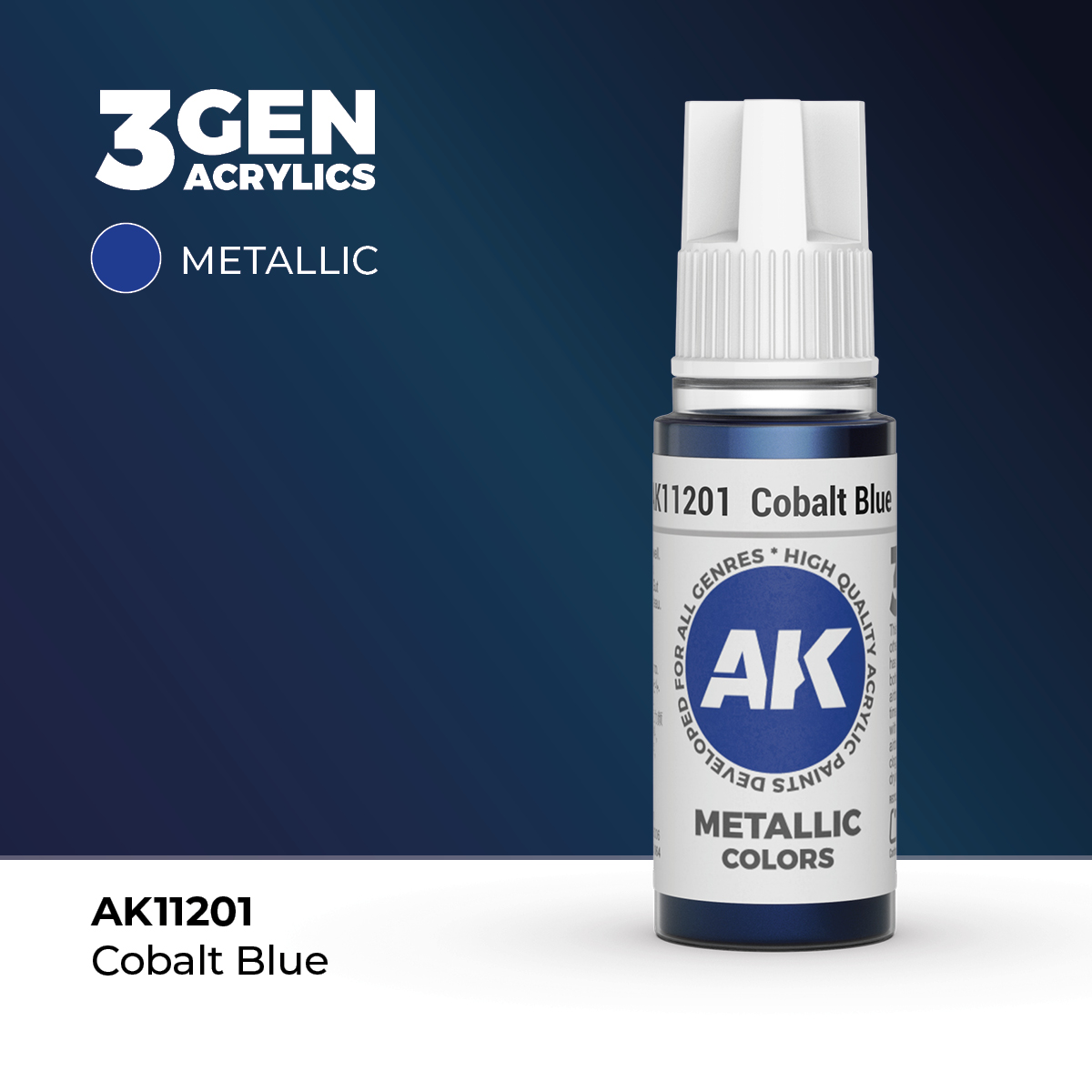 (AK11201) COBALT BLUE (18ML) - METALLIC COLORS - 3GEN