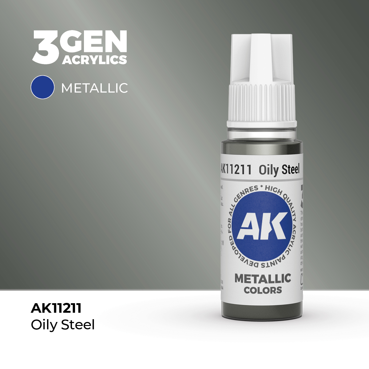 (AK11211) OILY STEEL (18ML) - METALLIC COLORS - 3GEN