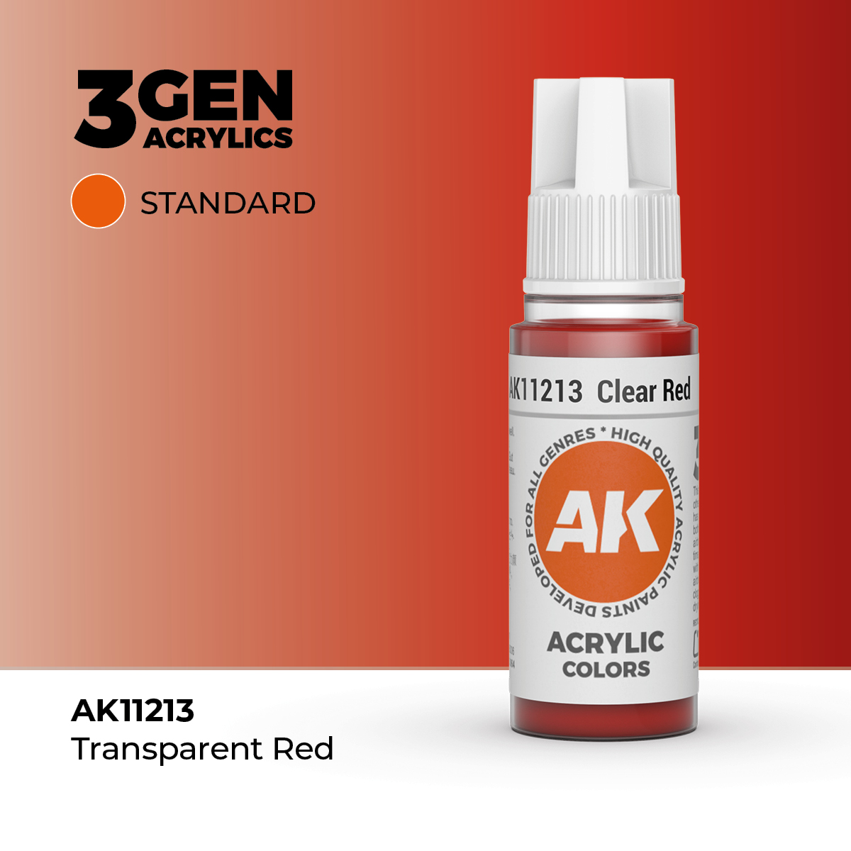 (AK11213) CLEAR RED (18ML) - STANDARD COLORS - 3GEN