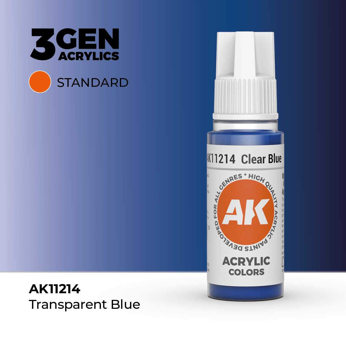 (AK11214) CLEAR BLUE (18ML) - STANDARD COLORS - 3GEN
