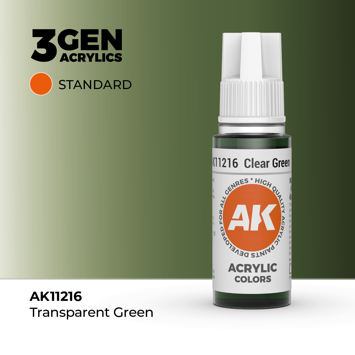 (AK11216) CLEAR GREEN (18ML) - STANDARD COLORS - 3GEN