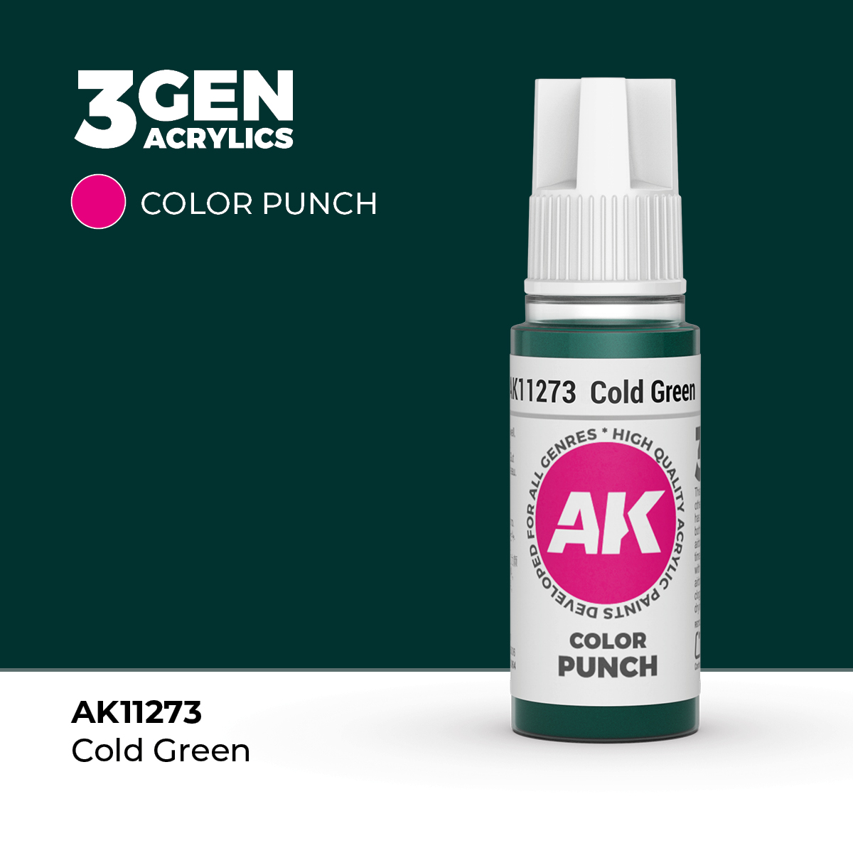 (AK11273) COLD GREEN (18ML) - PUNCH COLORS - 3GEN
