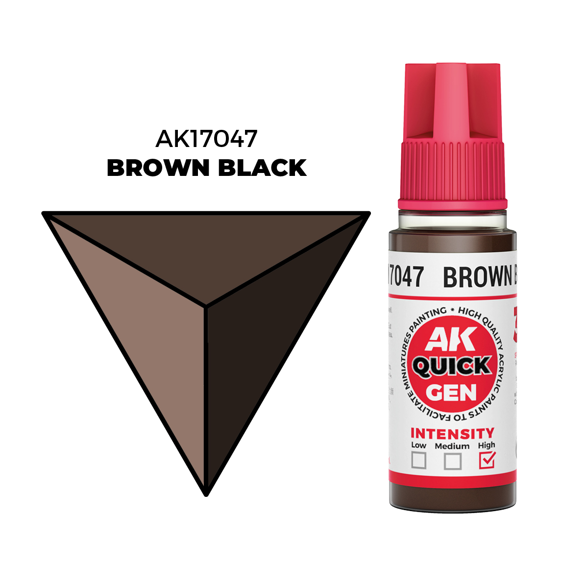 (AK17047) BROWN BLACK (18ML) - QUICK GEN COLORS