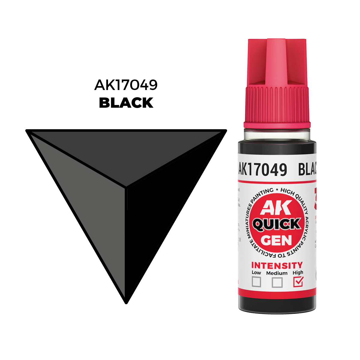 (AK17049) BLACK (18ML) - QUICK GEN COLORS