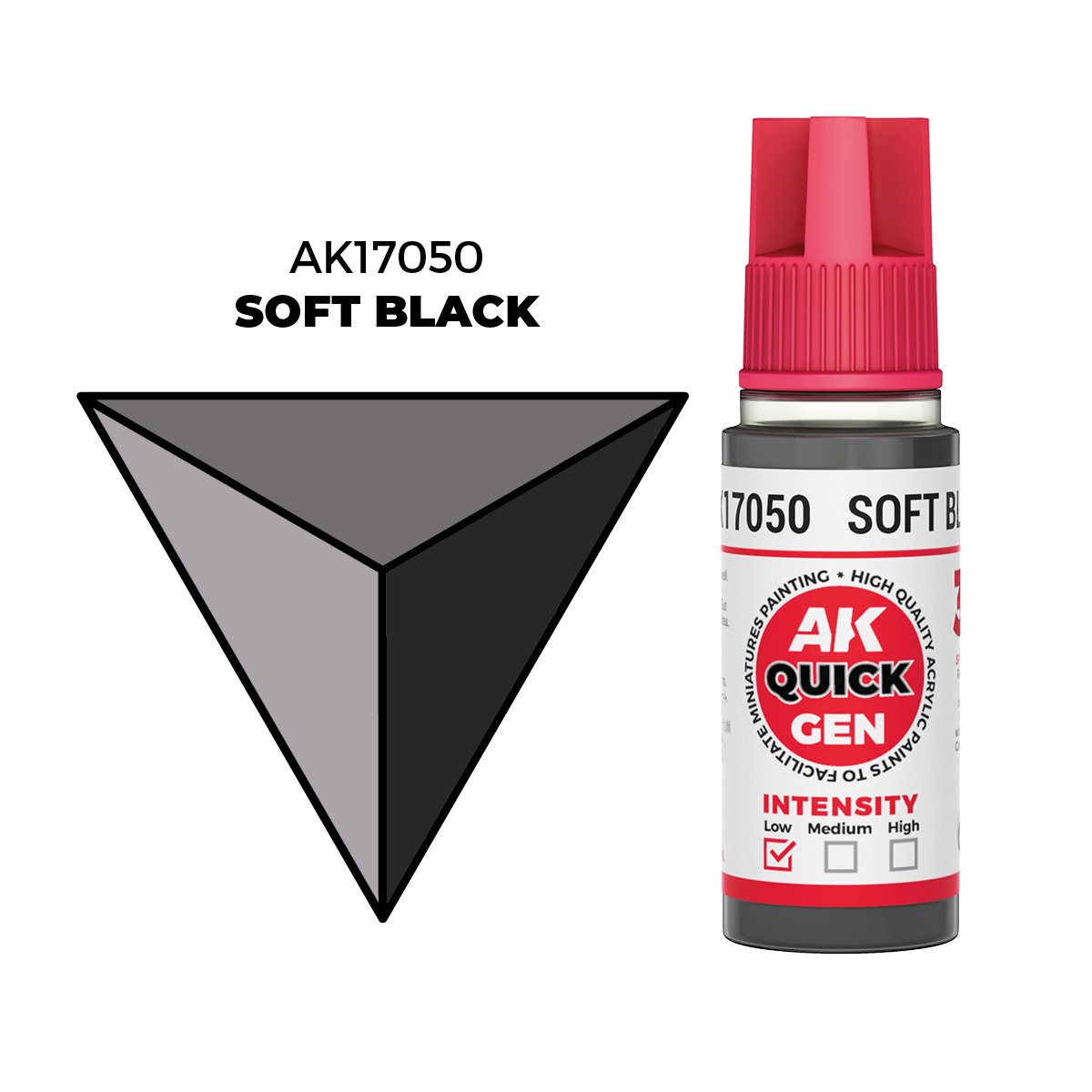 (AK17050) SOFT BLACK (18ML) - QUICK GEN COLORS