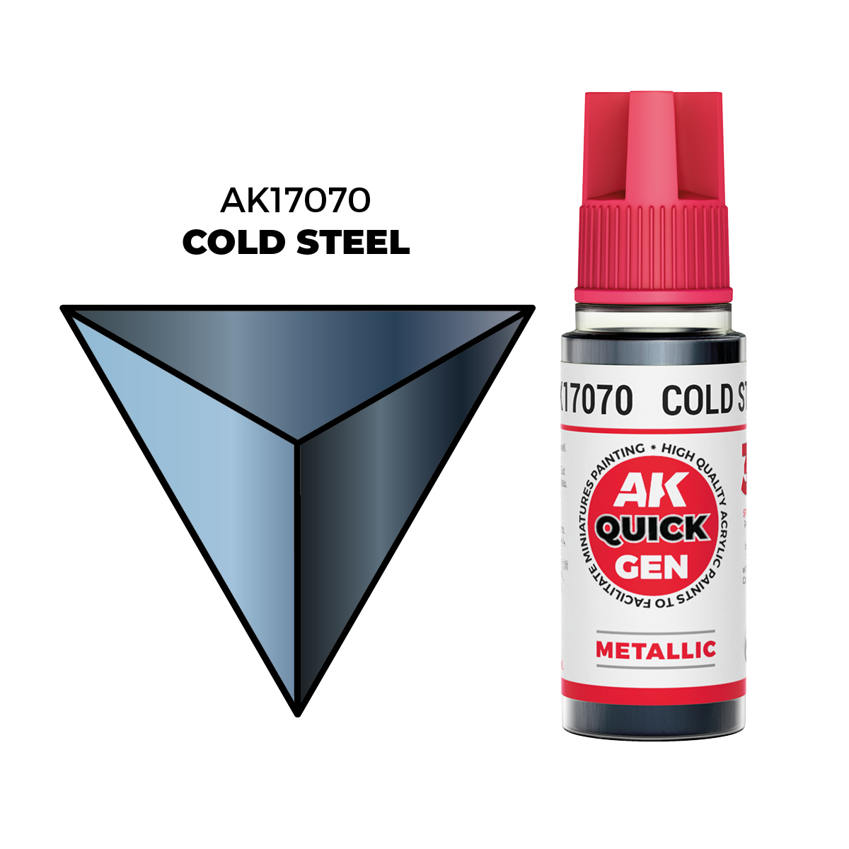(AK17070) COLD STEEL (18ML) - QUICK GEN COLORS