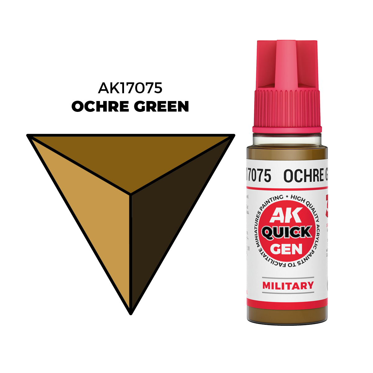 (AK17075) OCHRE GREEN (18ML) - QUICK GEN COLORS