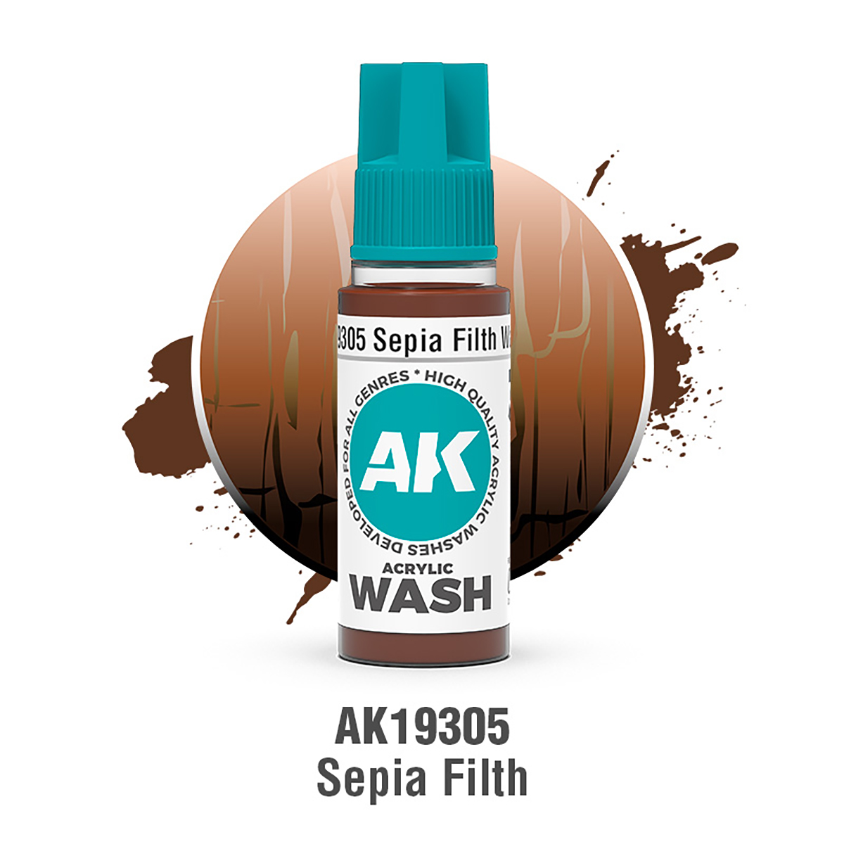 (AK19305) SEPIA FILTH WASH (18ML) - ACRYLIC WASH