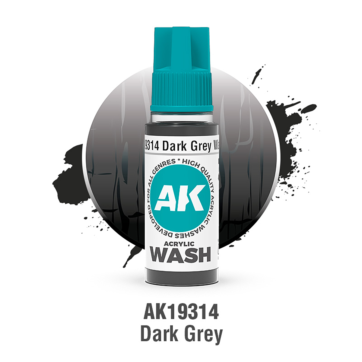 (AK19314) DARK GREY WASH (18ML) - ACRYLIC WASH