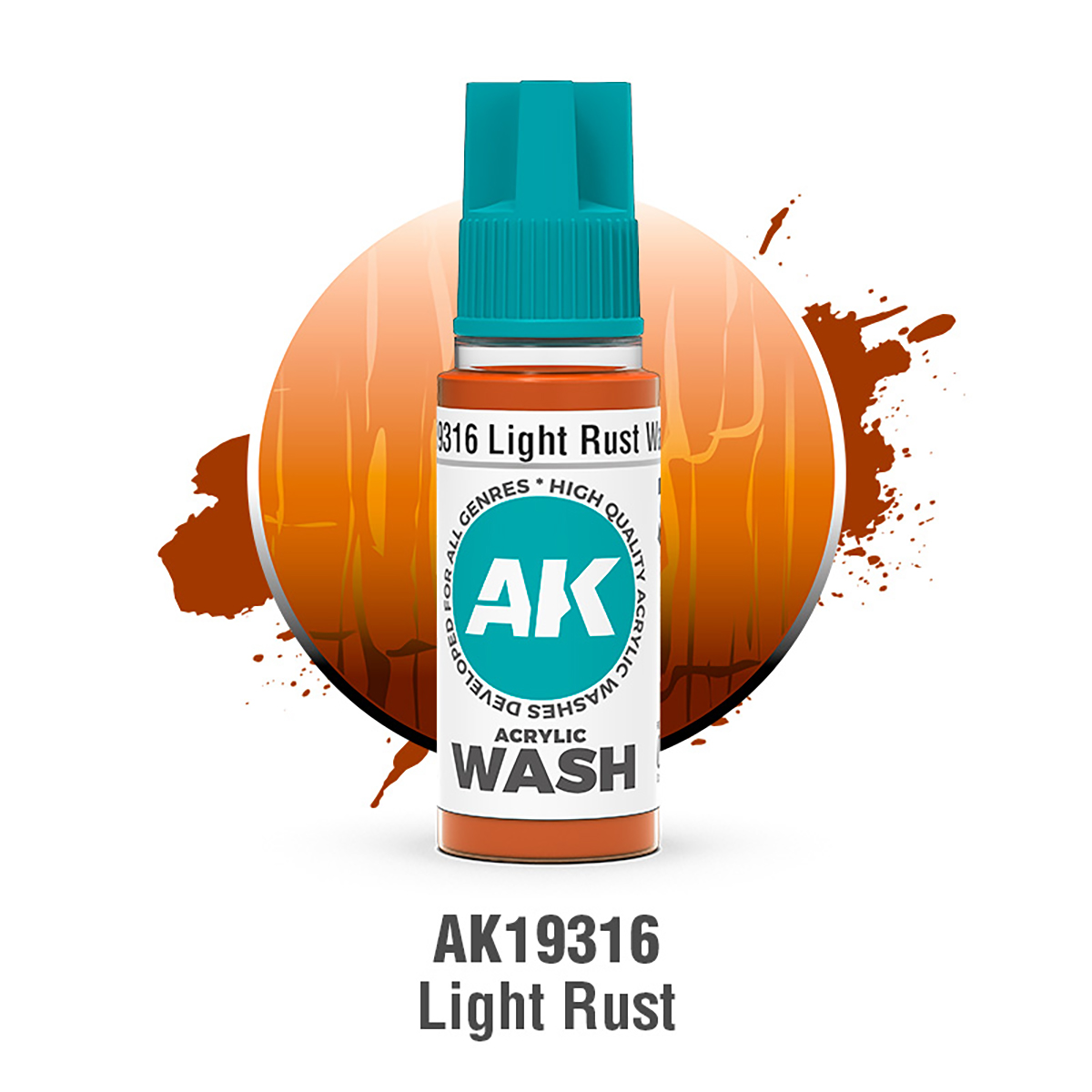 (AK19316) LIGHT RUST WASH (18ML) - ACRYLIC WASH