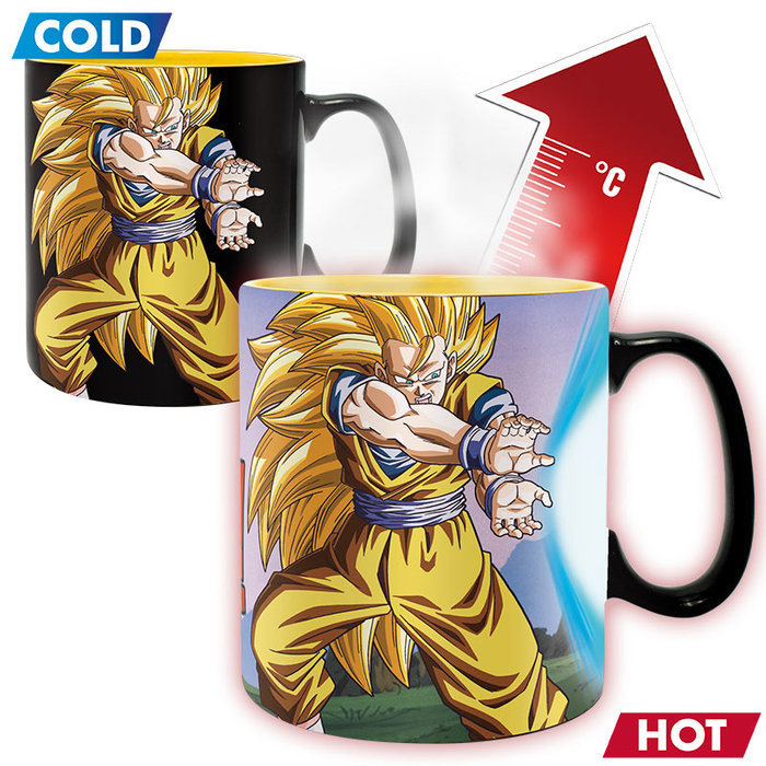 TAZA MAGICA DRAGON BALL 460 ML KAMEHAMEHA GOKU SS3