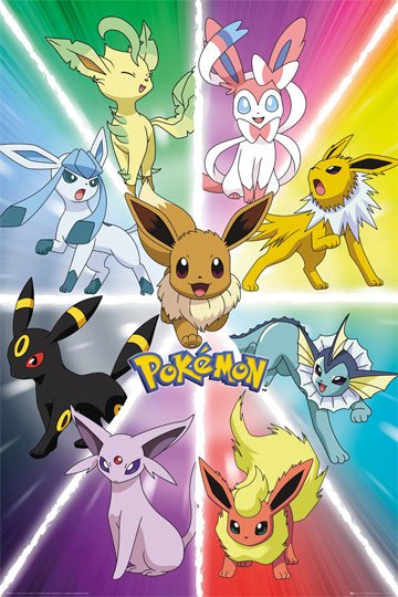 Poster Pokémon Eevee Evolution 61 x 91 cm