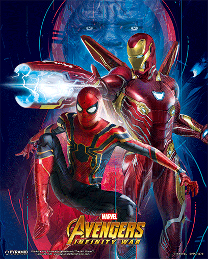 CUADRO 3D: AVENGERS INFINITY WAR - IRON MAN Y IRON SPIDER