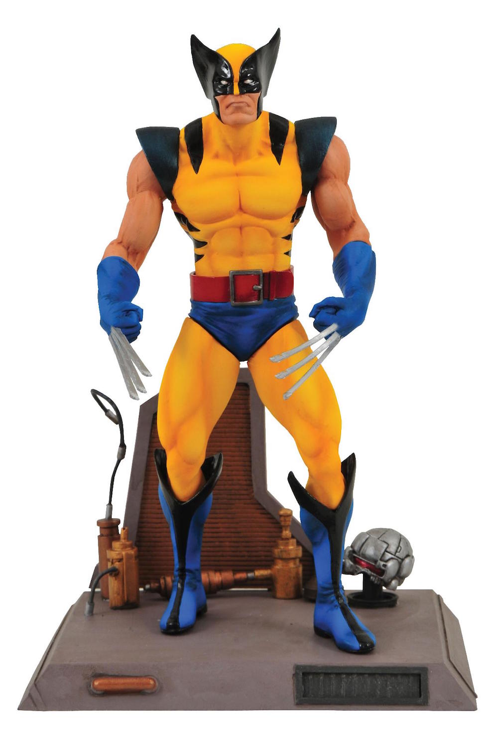 LOBEZNO TRAJE AMARILLO FIGURA 18 CM CON BASE MARVEL SELECT