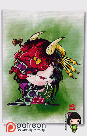 PRINT LAMINA A4, YOKAI, HANNYA