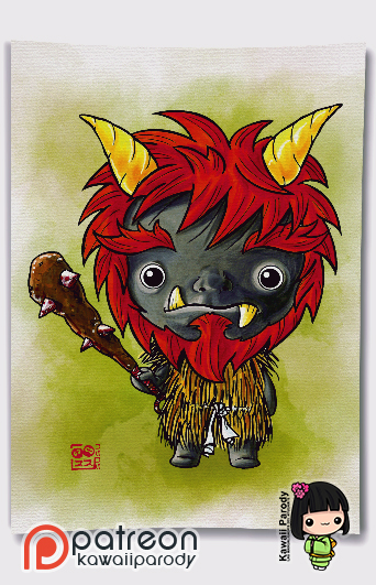 PRINT LAMINA A4, YOKAI, ONI (DE PIEL NEGRA)
