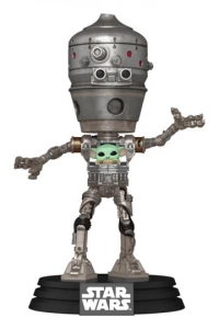 Star Wars: The Mandalorian POP! Deluxe Vinyl Bobblehead Figura IG-12 with Grogu 17 cm