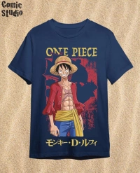 CAMISETA ONE PIECE LUFFY BARCO DENIM- TALLA XL