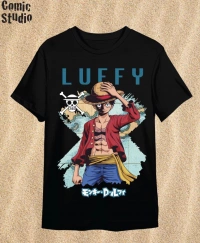 CAMISETA ONE PIECE LUFFY MAPA NEGRO- TALLA XL