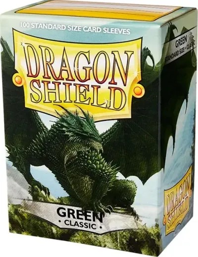 DRAGON SHIELD: STANDARD SIZE SLEEVES - CLASSIC GREEN (100 SLEEVES)