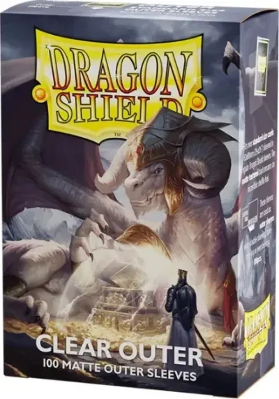 DRAGON SHIELD: STANDARD SIZE OUTER SLEEVES - MATTE CLEAR (100 SLEEVES)