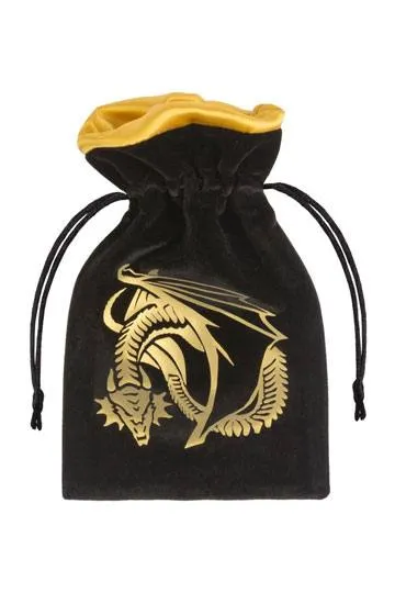 Q WORKSOP: DICE BAG - DRAGON BLACK & GOLDEN VELOUR