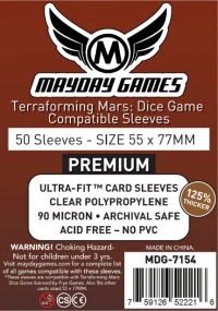 FUNDAS MAYDAY Terraforming Mars: Dice Game Compatible Sleeves (55x77mm) Premium 7154